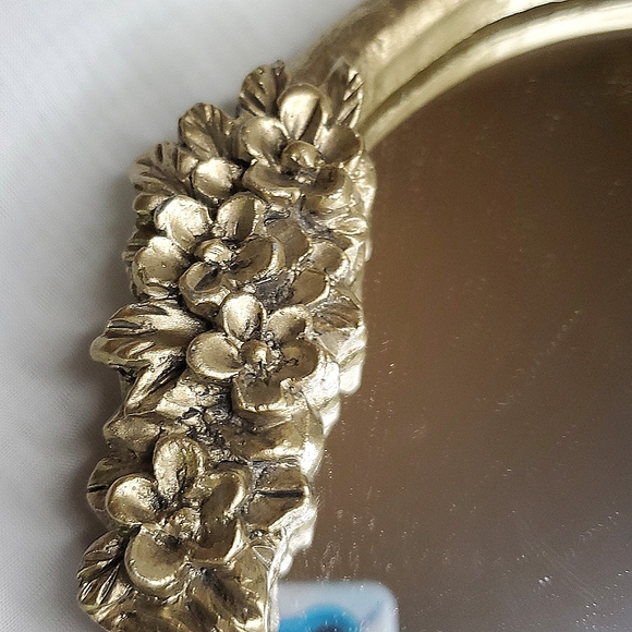 Floral Gold‎ Tone Hand Mirror - Picture 4 of 8